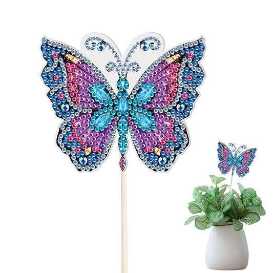 Special Shape Butterfly Garden Stake Diamond Art Craft Kits for Adults Beginners