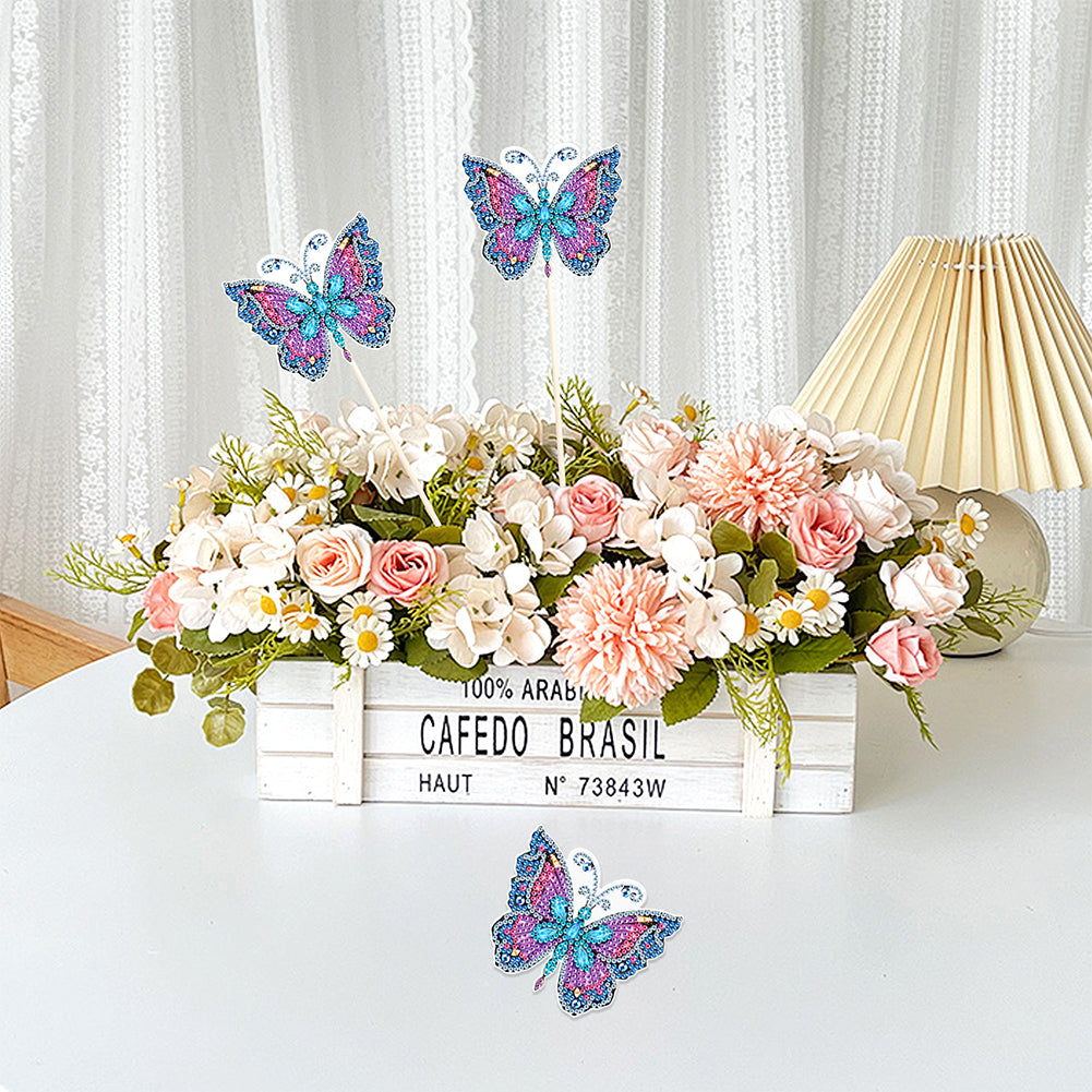 Special Shape Butterfly Garden Stake Diamond Art Craft Kits for Adults Beginners