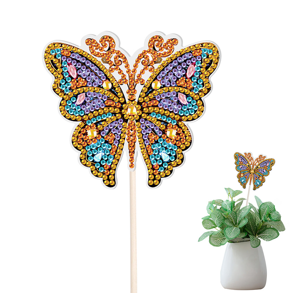 Special Shape Butterfly Garden Stake Diamond Art Craft Kits for Adults Beginners