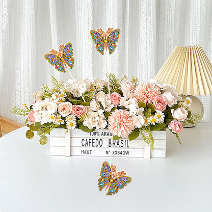 Special Shape Butterfly Garden Stake Diamond Art Craft Kits for Adults Beginners