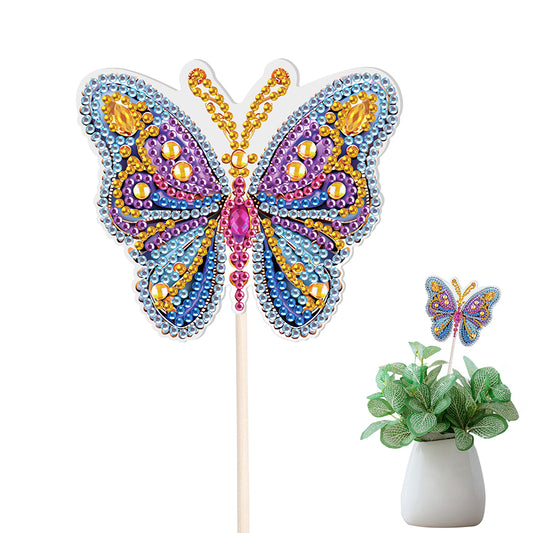 Special Shape Butterfly Garden Stake Diamond Art Craft Kits for Adults Beginners