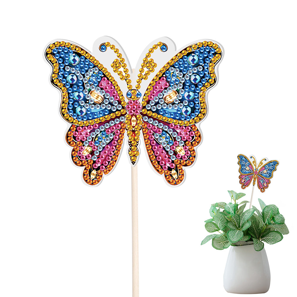 Special Shape Butterfly Garden Stake Diamond Art Craft Kits for Adults Beginners
