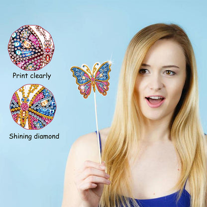 Special Shape Butterfly Garden Stake Diamond Art Craft Kits for Adults Beginners