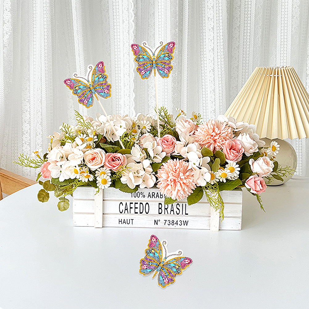 Special Shape Butterfly Garden Stake Diamond Art Craft Kits for Adults Beginners