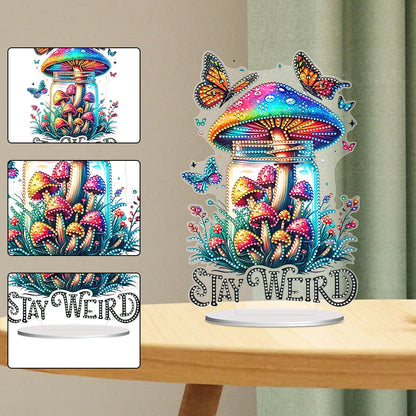 Acrylic Special Shaped Mushroom Bottle 5D DIY Diamond Art Tabletop Decorations
