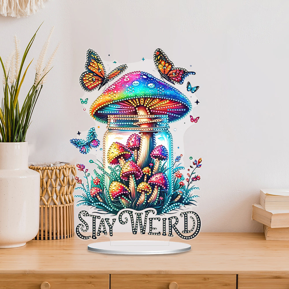 Acrylic Special Shaped Mushroom Bottle 5D DIY Diamond Art Tabletop Decorations