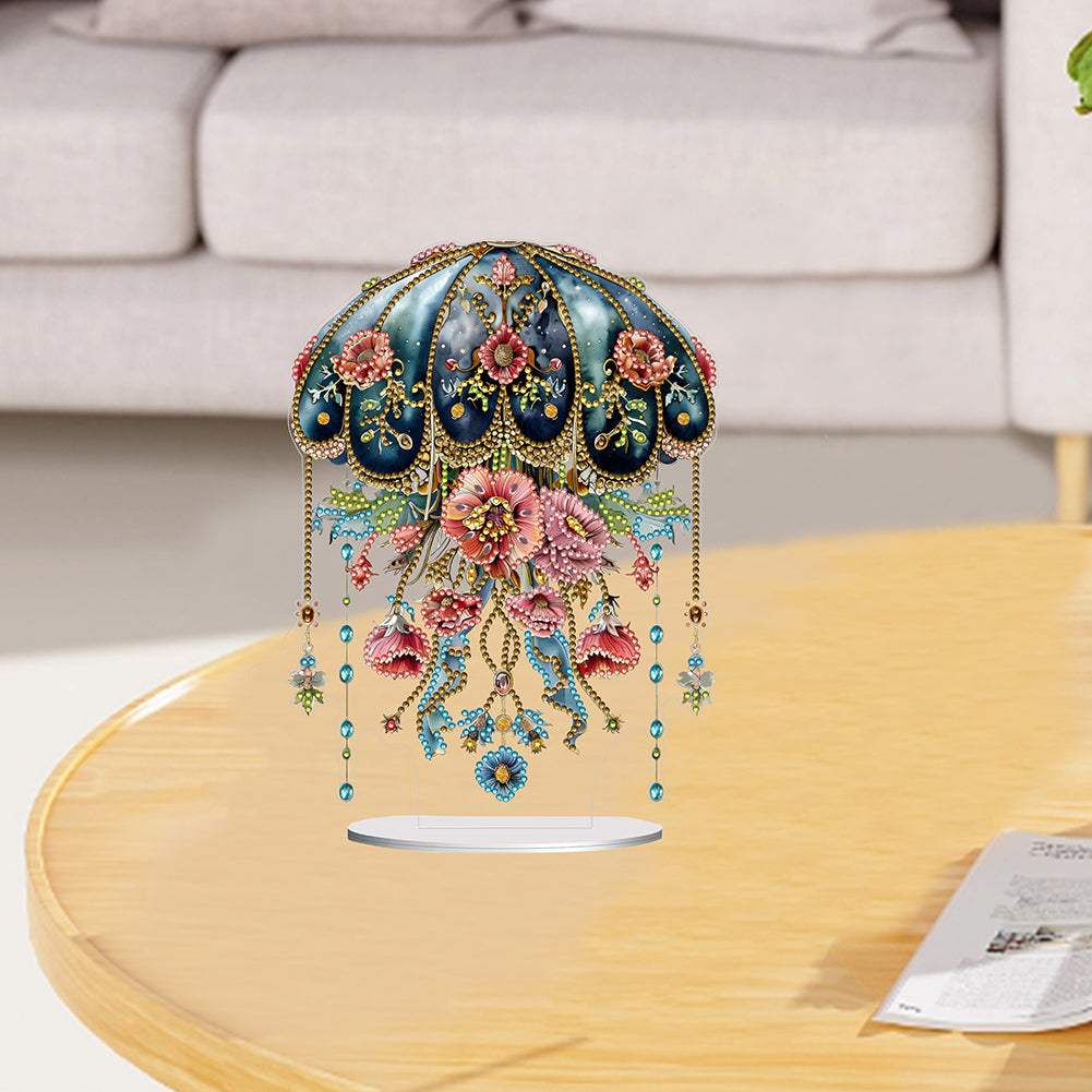 Acrylic Special Shaped Floral Jellyfish Table Top Diamond Painting Ornament Kits