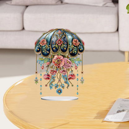 Acrylic Special Shaped Floral Jellyfish Table Top Diamond Painting Ornament Kits