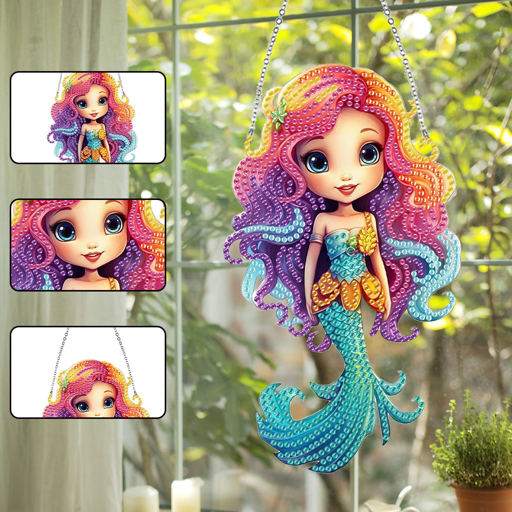 Acrylic Mermaid 5D DIY Diamond Art Hanging Decorations Home Ornaments Kit