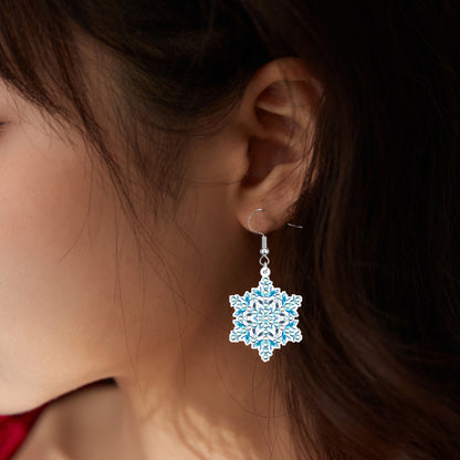 10 Pairs Diamond Painting Earrings Snowflake Diamond Art Earring Making Kit