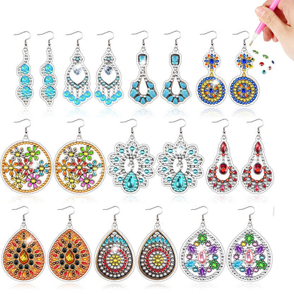 10 Pairs Diamond Painting Earrings Boho Diamond Art Earring Making Kit for Adult