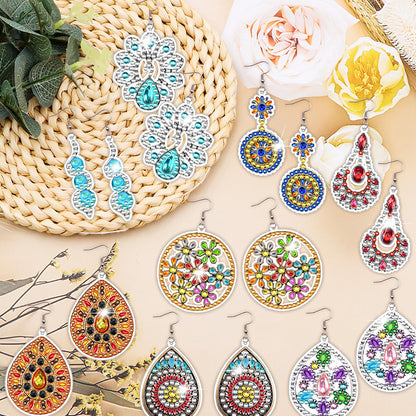 10 Pairs Diamond Painting Earrings Boho Diamond Art Earring Making Kit for Adult