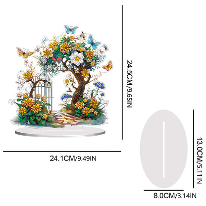 Double Side Special Shaped Yard Flower Tree Desktop Diamond Painting Art Kits