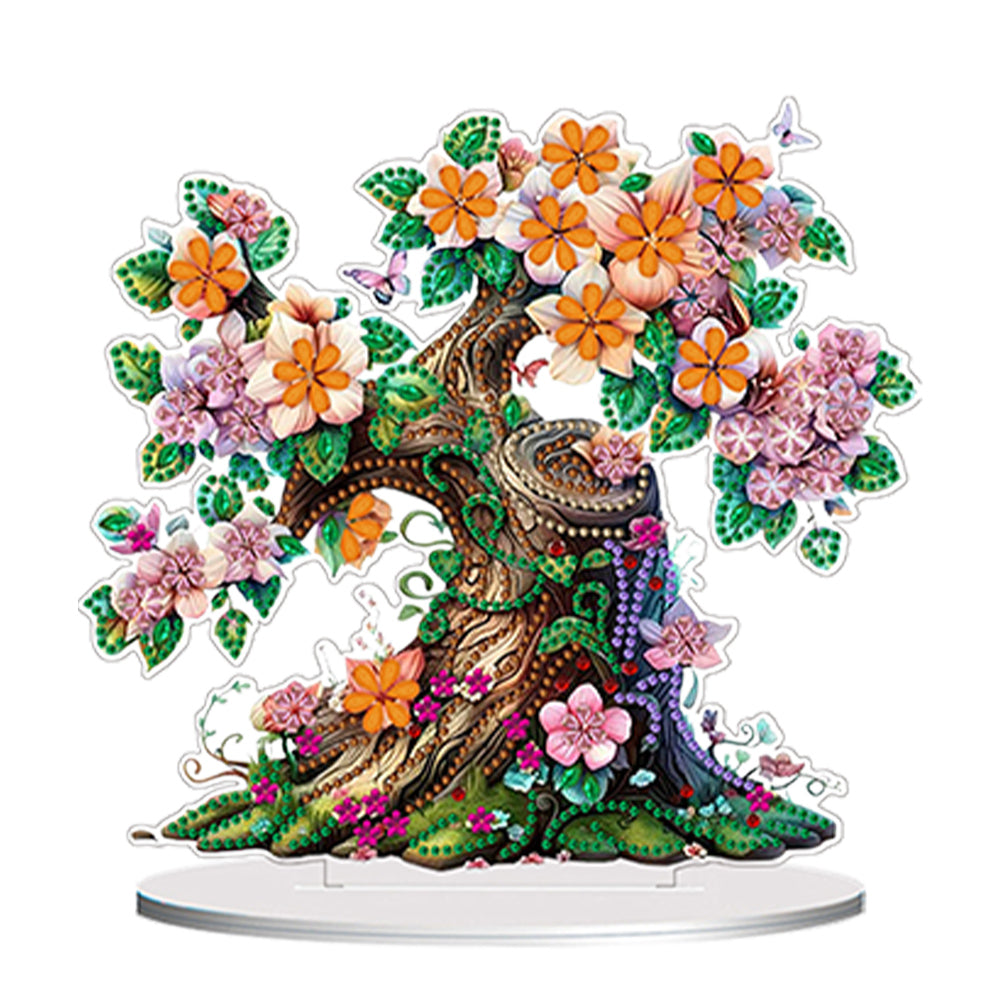 Double Side Special Shaped Yard Flower Tree Desktop Diamond Painting Art Kits