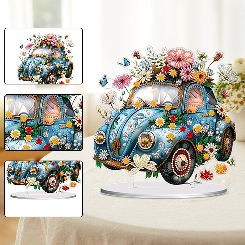 Double Side Special Shaped Flower Classic Car Desktop Diamond Painting Art Kits