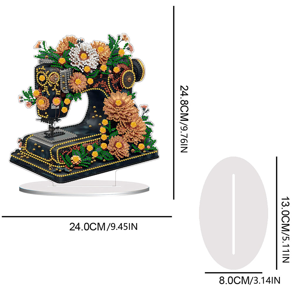 Double Sided Special Shaped Flower Sewing Machine Diamond Painting Desktop Decor