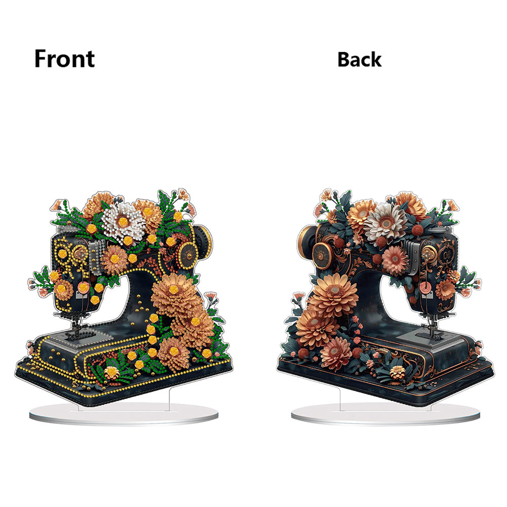 Double Sided Special Shaped Flower Sewing Machine Diamond Painting Desktop Decor