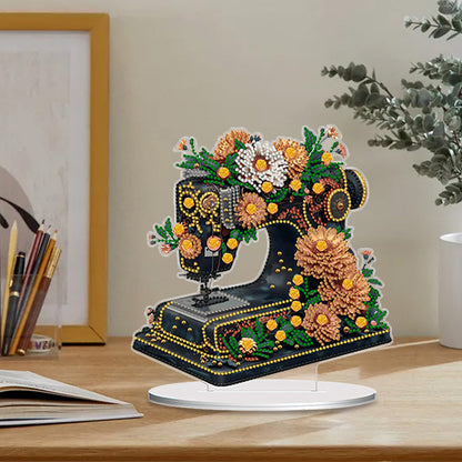 Double Sided Special Shaped Flower Sewing Machine Diamond Painting Desktop Decor