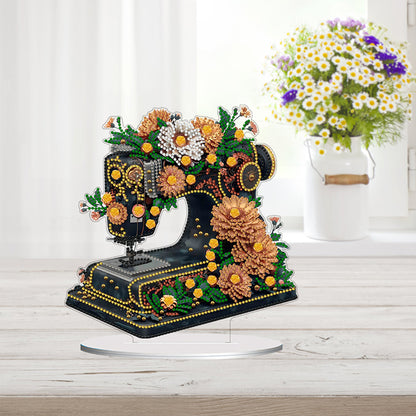 Double Sided Special Shaped Flower Sewing Machine Diamond Painting Desktop Decor