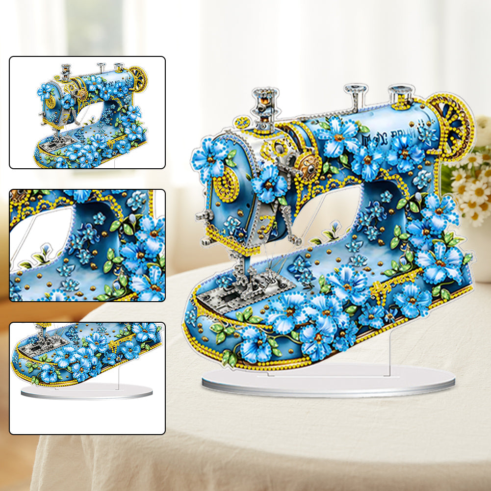 Double Sided Special Shaped Flower Sewing Machine Diamond Painting Desktop Decor