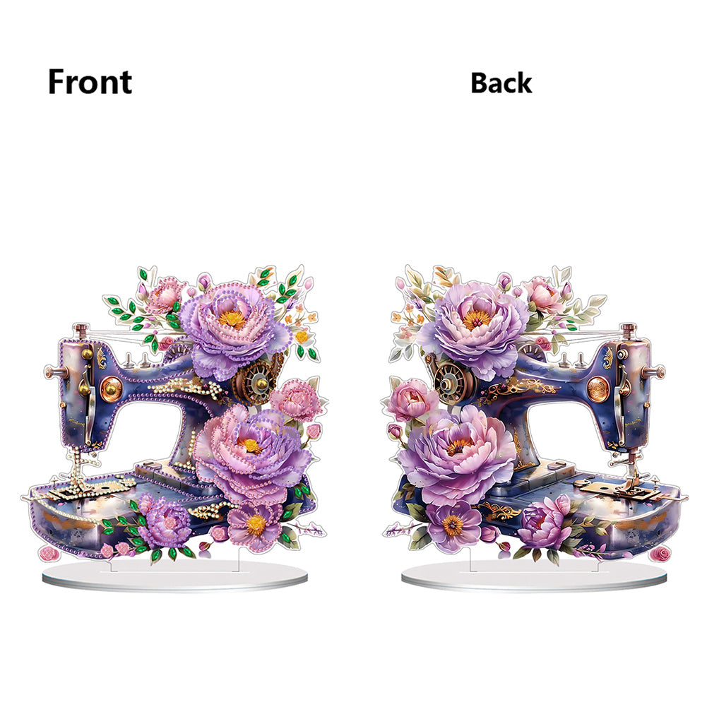 Double Sided Special Shaped Flower Sewing Machine Diamond Painting Desktop Decor