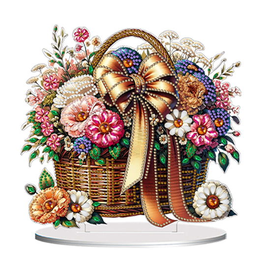 Double Side Special Shaped Flower Basket Desktop Diamond Painting Art Kits