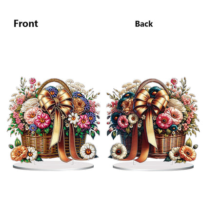 Double Side Special Shaped Flower Basket Desktop Diamond Painting Art Kits