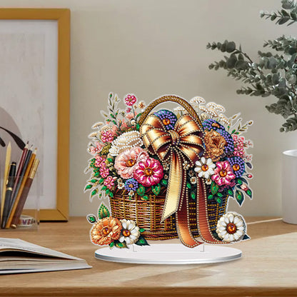 Double Side Special Shaped Flower Basket Desktop Diamond Painting Art Kits