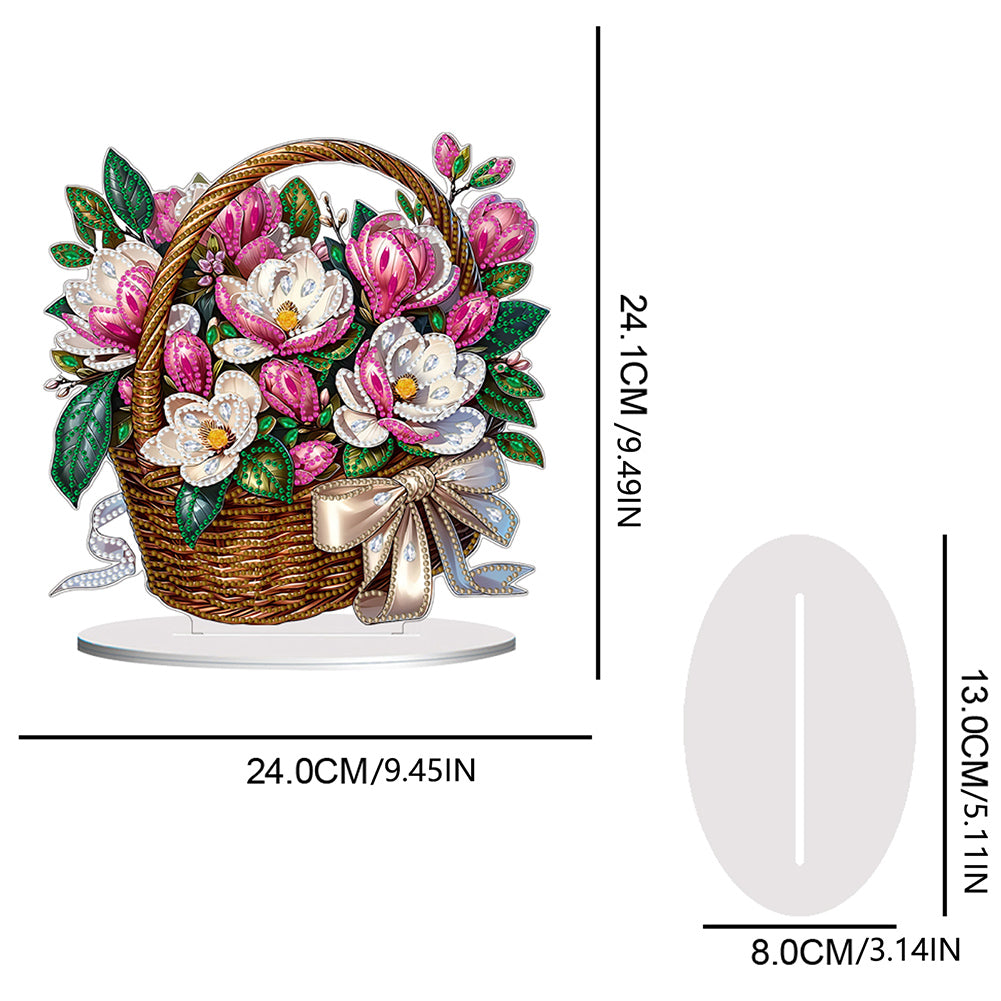 Double Side Special Shaped Flower Basket Desktop Diamond Painting Art Kits