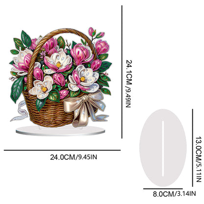 Double Side Special Shaped Flower Basket Desktop Diamond Painting Art Kits