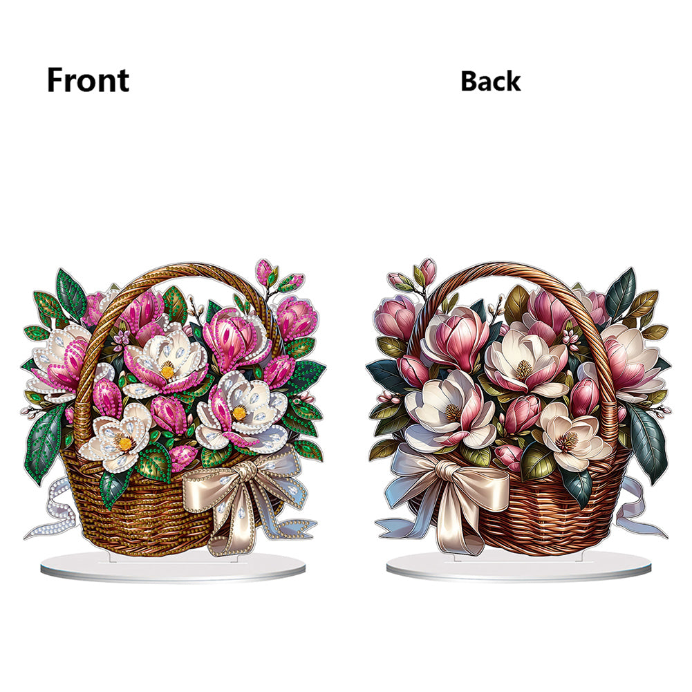 Double Side Special Shaped Flower Basket Desktop Diamond Painting Art Kits