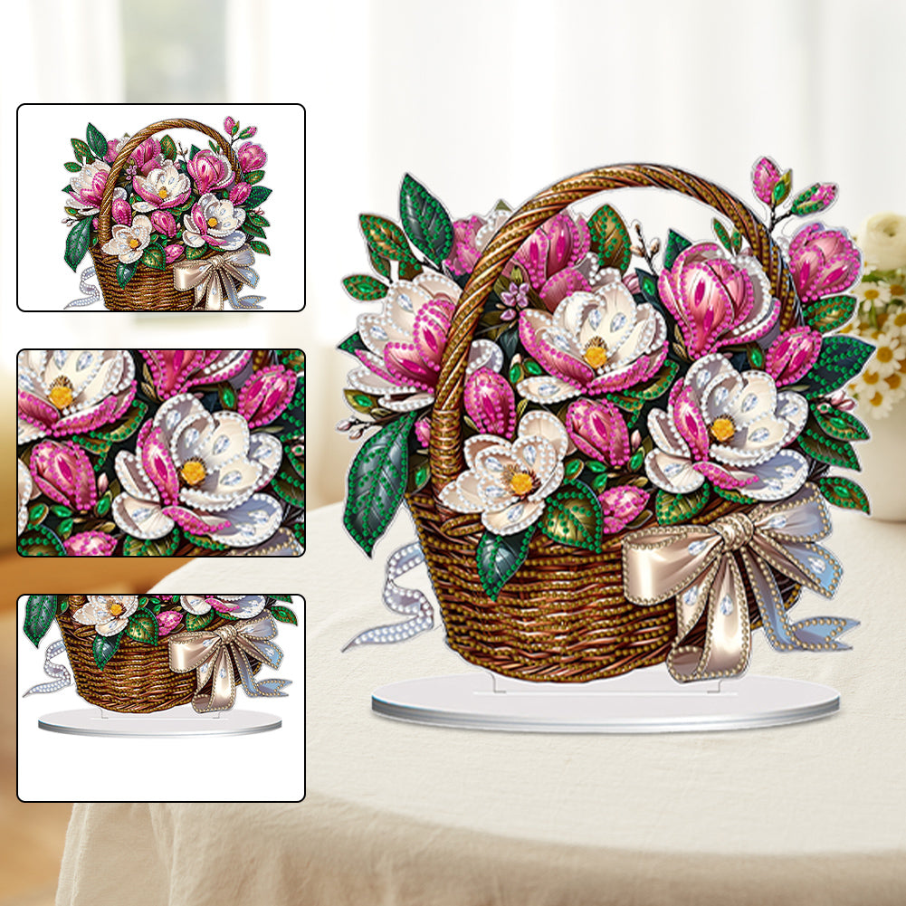 Double Side Special Shaped Flower Basket Desktop Diamond Painting Art Kits