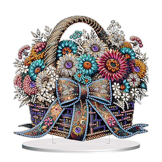 Double Side Special Shaped Flower Basket Desktop Diamond Painting Art Kits