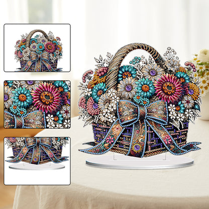 Double Side Special Shaped Flower Basket Desktop Diamond Painting Art Kits