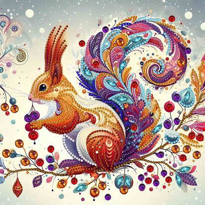 Indian Painted Squirrel - Special Shaped Drill Diamond Painting 30*30CM