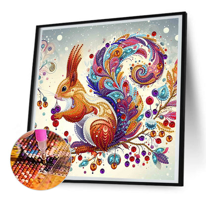 Indian Painted Squirrel - Special Shaped Drill Diamond Painting 30*30CM