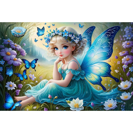 Butterfly Girl - Full Round Drill Diamond Painting 45*30CM