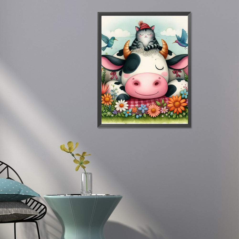Dairy Cow - Full Round Drill Diamond Painting 40*50CM