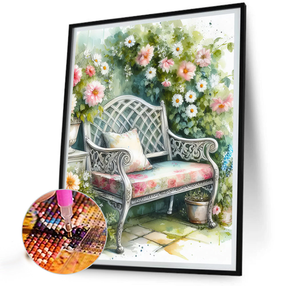 Garden Chair - Full Round Drill Diamond Painting 40*50CM