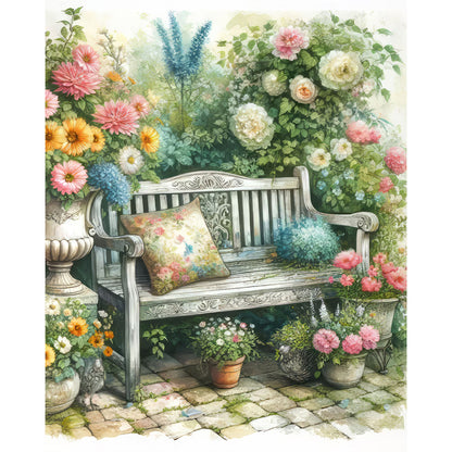 Garden Chair - Full Round Drill Diamond Painting 40*50CM