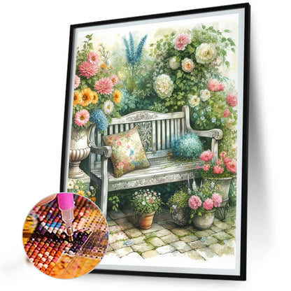 Garden Chair - Full Round Drill Diamond Painting 40*50CM