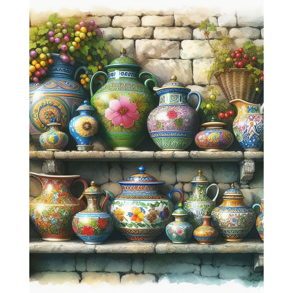 Garden Ceramics - Full Round Drill Diamond Painting 40*50CM