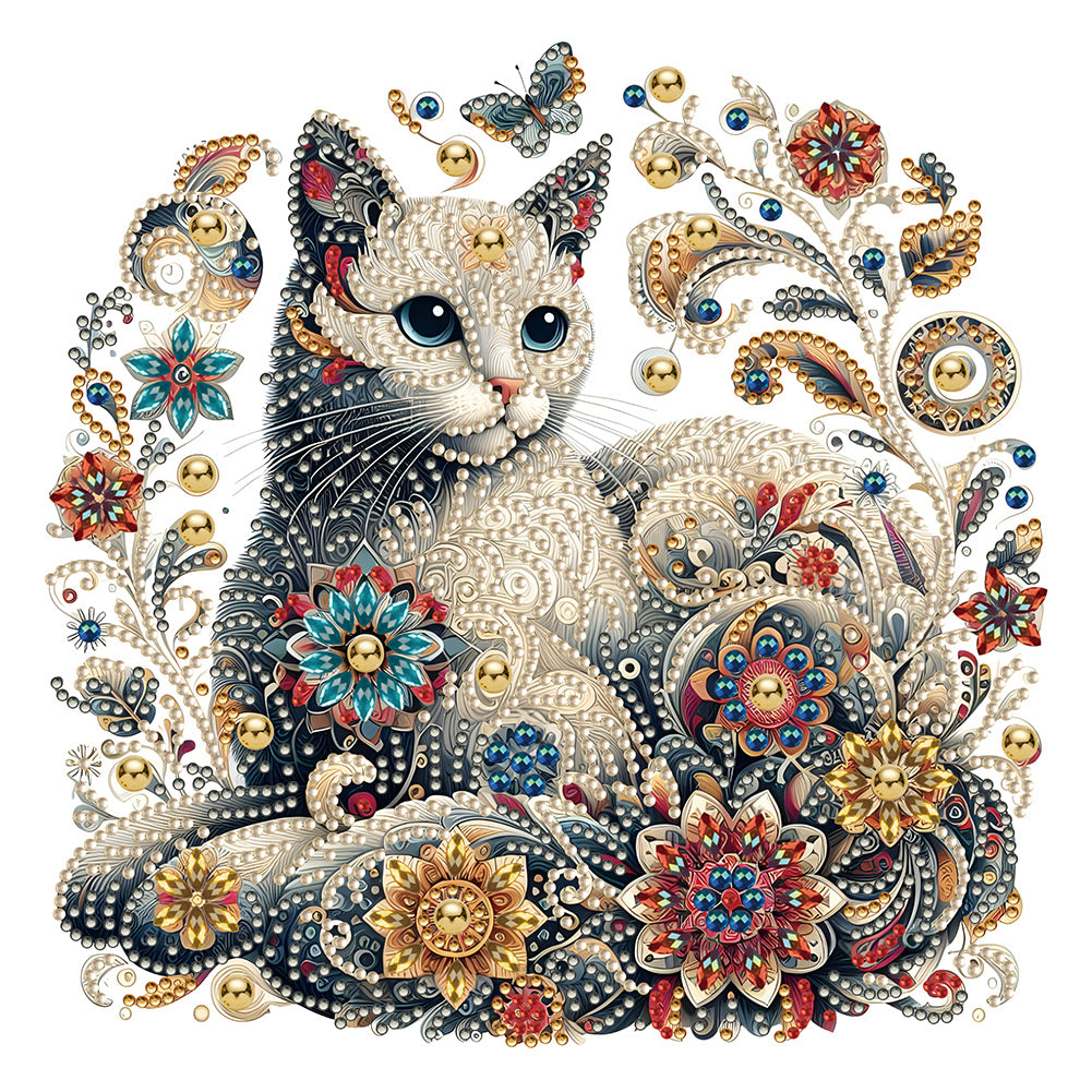 Exquisite Cat - Special Shaped Drill Diamond Painting 30*30CM