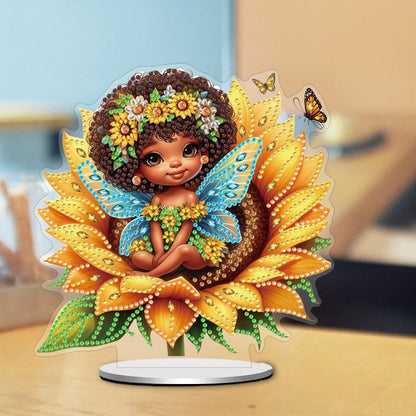 Acrylic Special Shaped Sunflower Elf DIY Diamond Painting Desktop Ornaments Kit