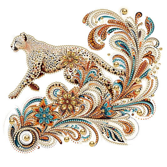 Exquisite Leopard - Special Shaped Drill Diamond Painting 30*30CM