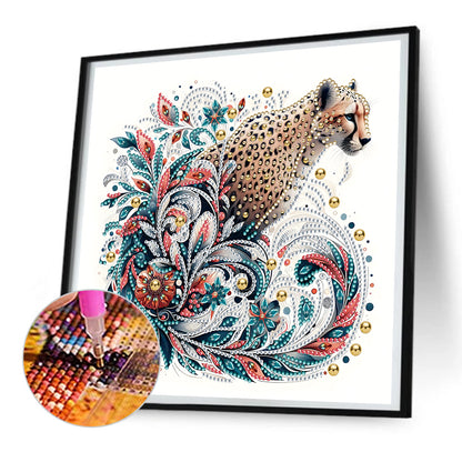 Exquisite Leopard - Special Shaped Drill Diamond Painting 30*30CM