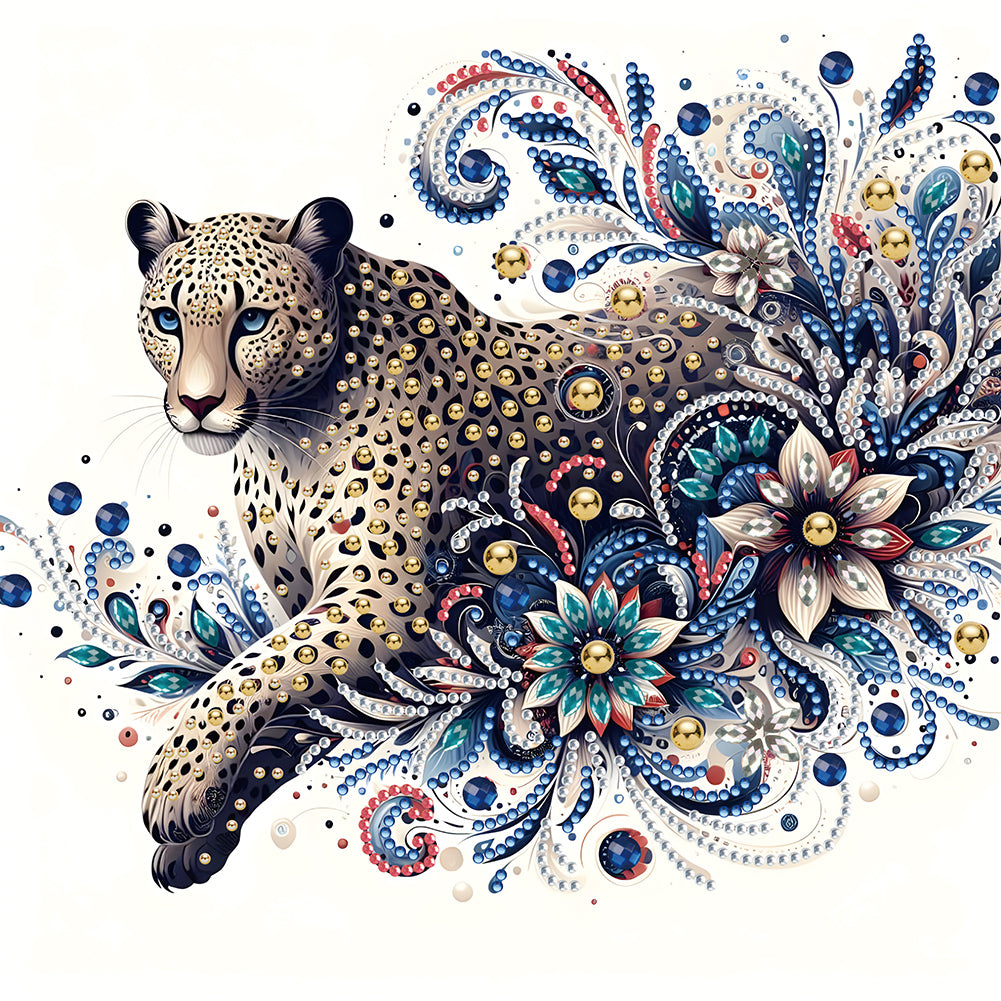 Exquisite Leopard - Special Shaped Drill Diamond Painting 30*30CM