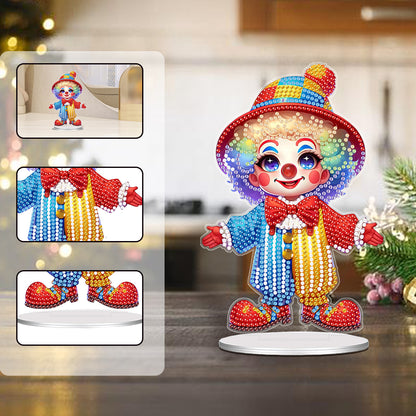 Acrylic Q Version Clown Table Top Diamond Painting Ornament Kits for Home Decor