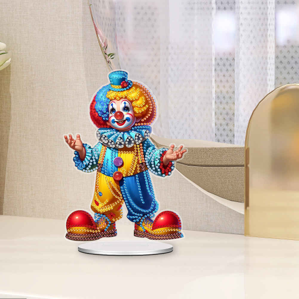 Acrylic Clown Table Top Diamond Painting Ornament Kits for Home Office Decor