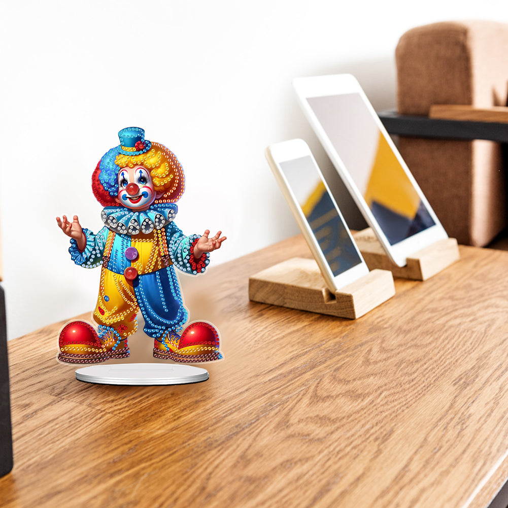 Acrylic Clown Table Top Diamond Painting Ornament Kits for Home Office Decor